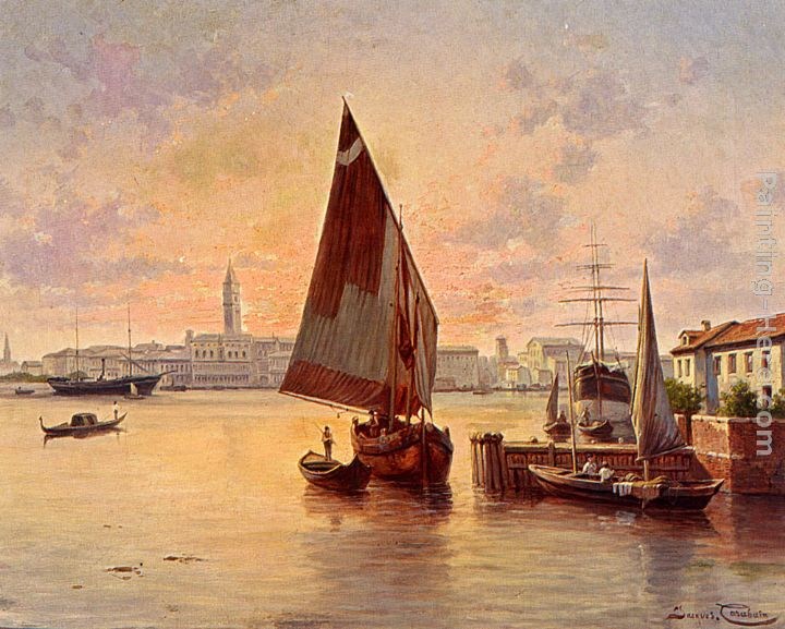 Jacques Carabain 'Un Soleil Couchant A Venise'